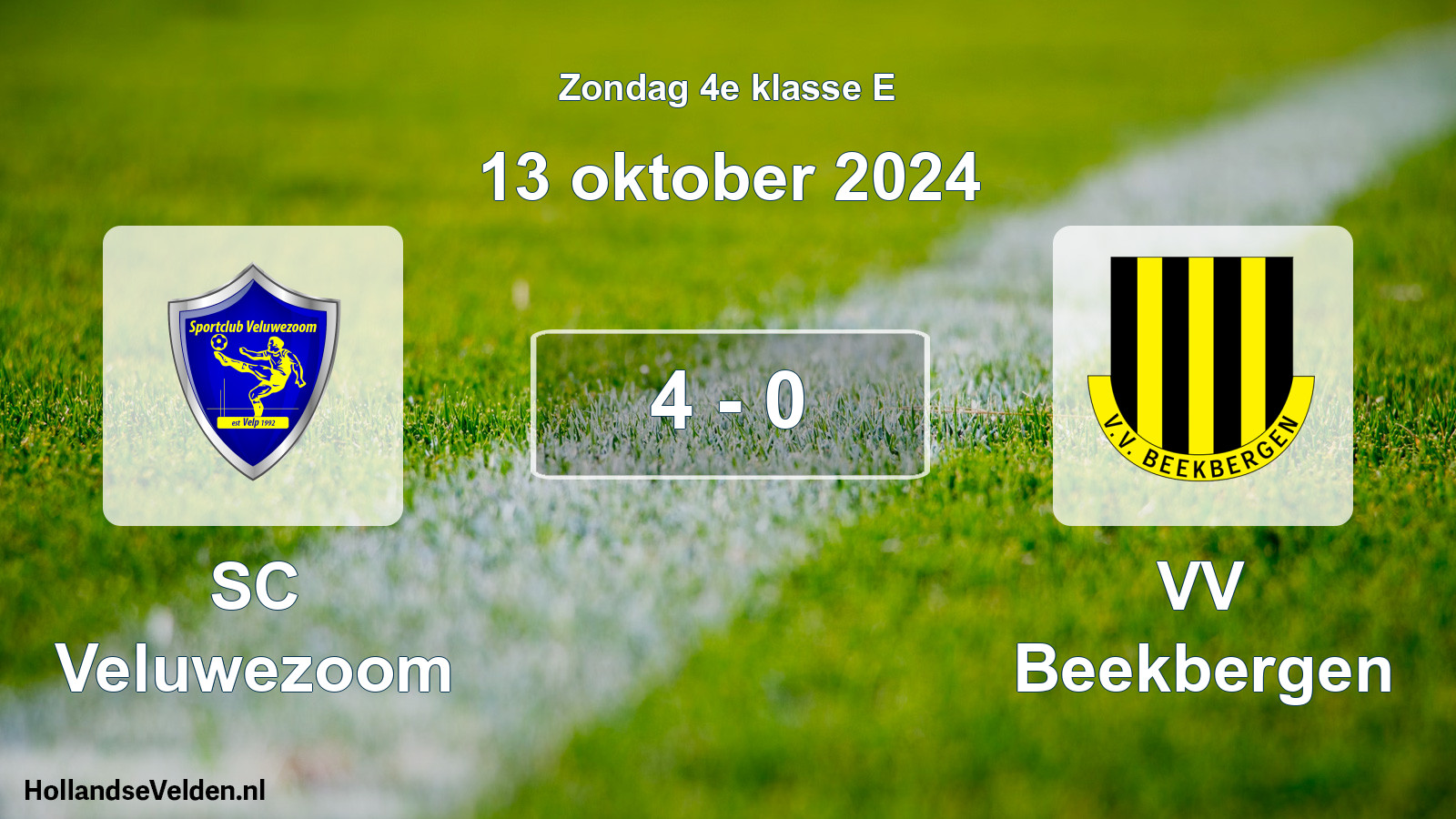 Total number of matches played: SC Veluwezoom - VV Beekbergen 4 - 0 (13 October 2024)