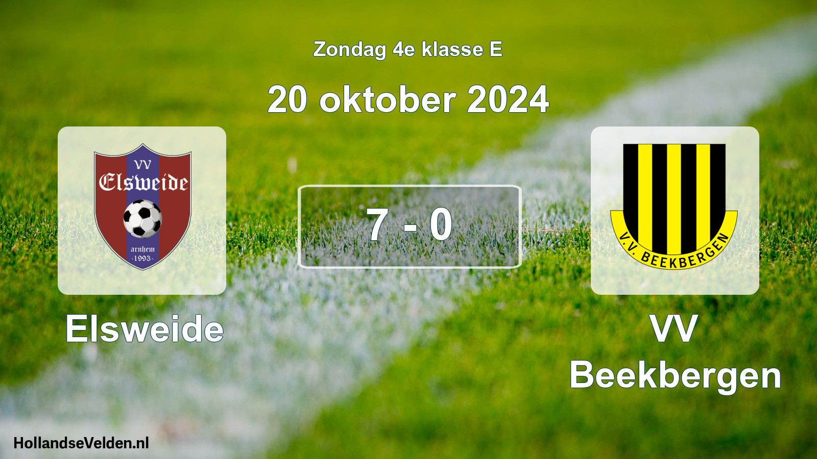 Total number of matches played: Elsweide - VV Beekbergen 7 - 0 (20 October 2024)