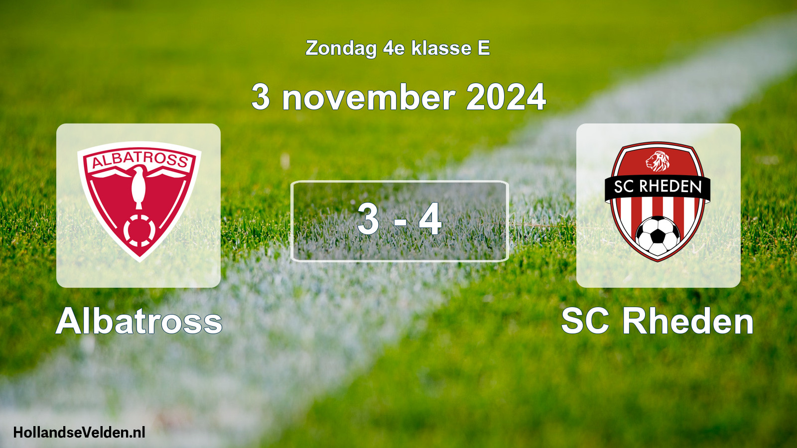 Total number of matches played: Albatross - SC Rheden 3 - 4 (3 November 2024)