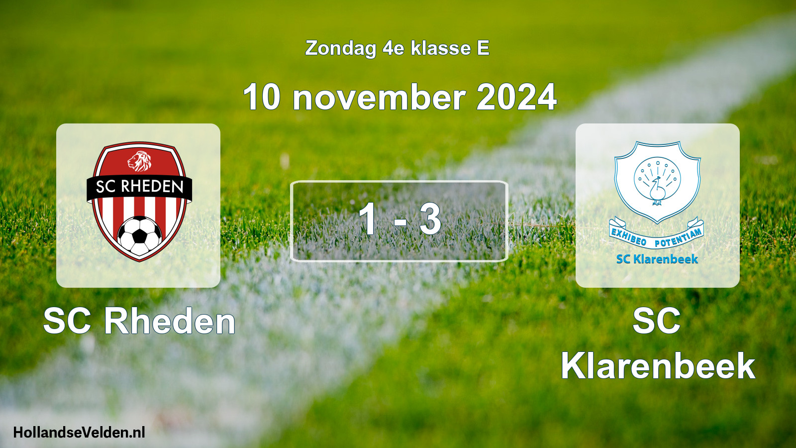Total number of matches played: SC Rheden - SC Klarenbeek 1 - 3 (10 November 2024)
