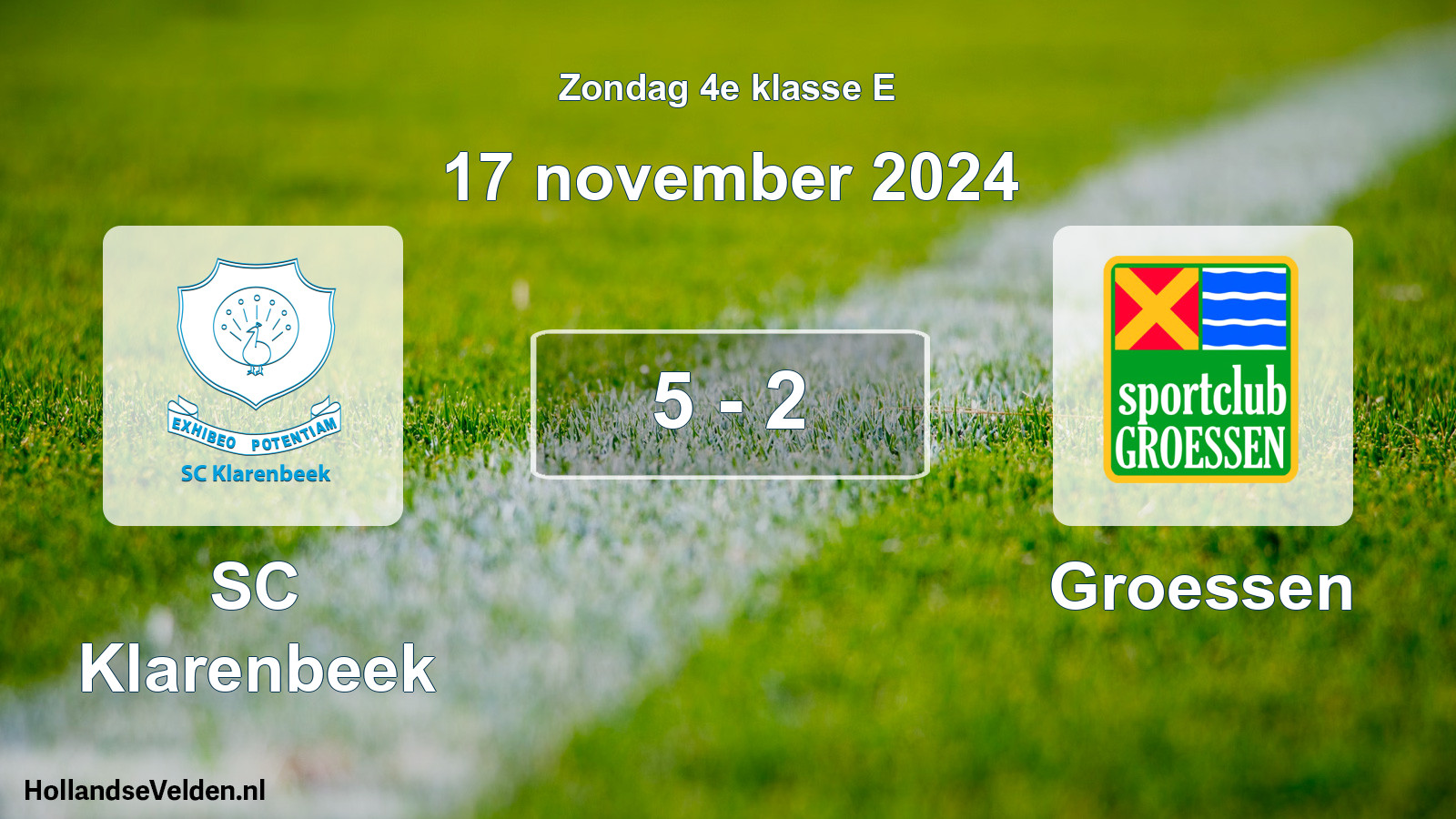 Total number of matches played: SC Klarenbeek - Groessen 5 - 2 (17 November 2024)