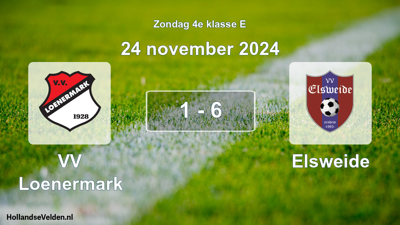 Total number of matches played: VV Loenermark - Elsweide 1 - 6 (24 November 2024)