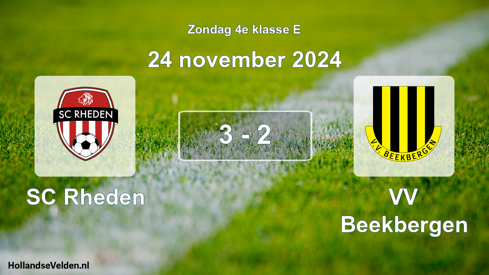 Total number of matches played: SC Rheden - VV Beekbergen 3 - 2 (24 November 2024)
