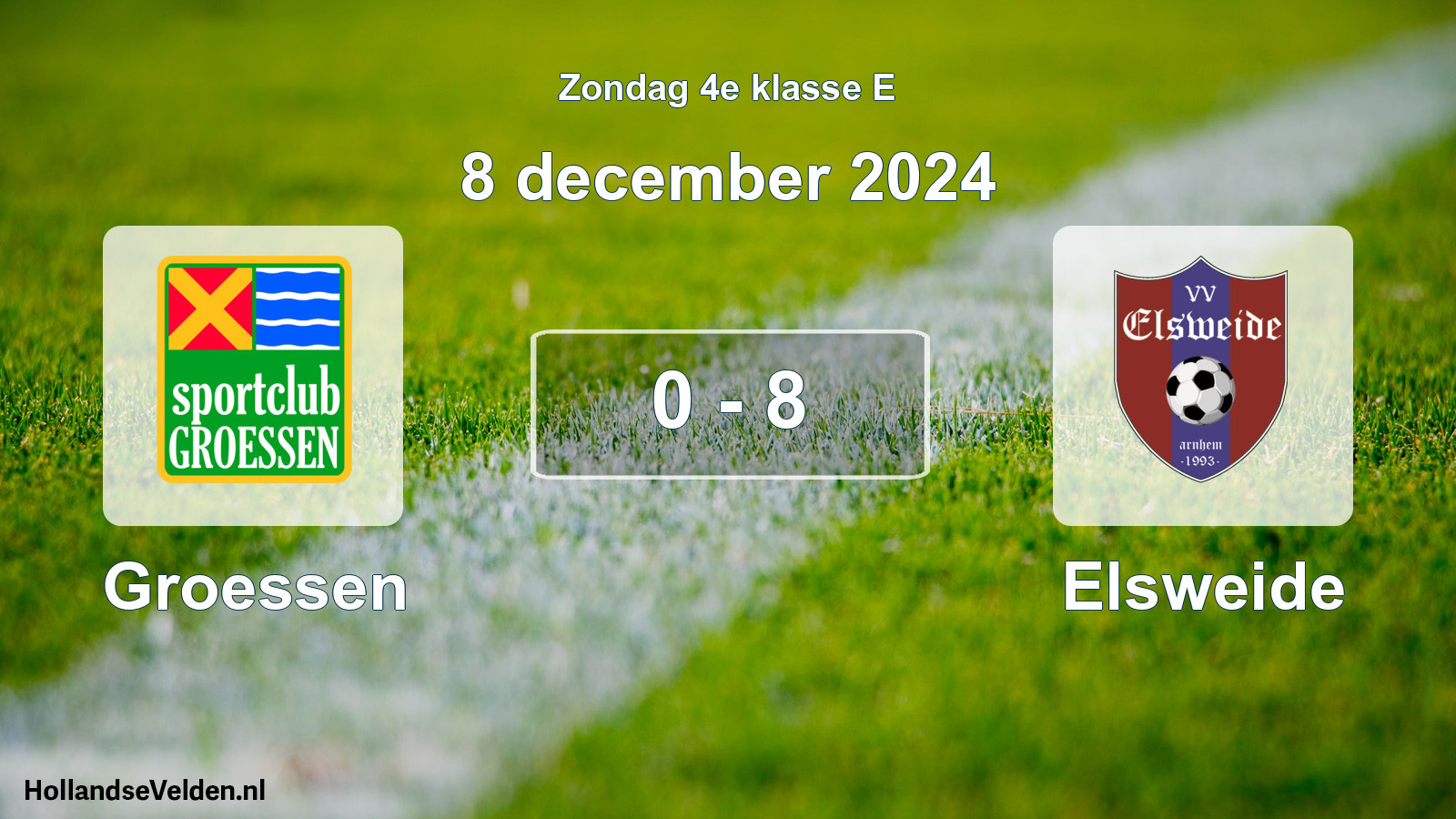 Total number of matches played: Groessen - Elsweide 0 - 8 (8 December 2024)