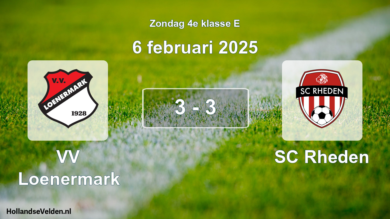 Total number of matches played: VV Loenermark - SC Rheden 3 - 3 (6 February 2025)