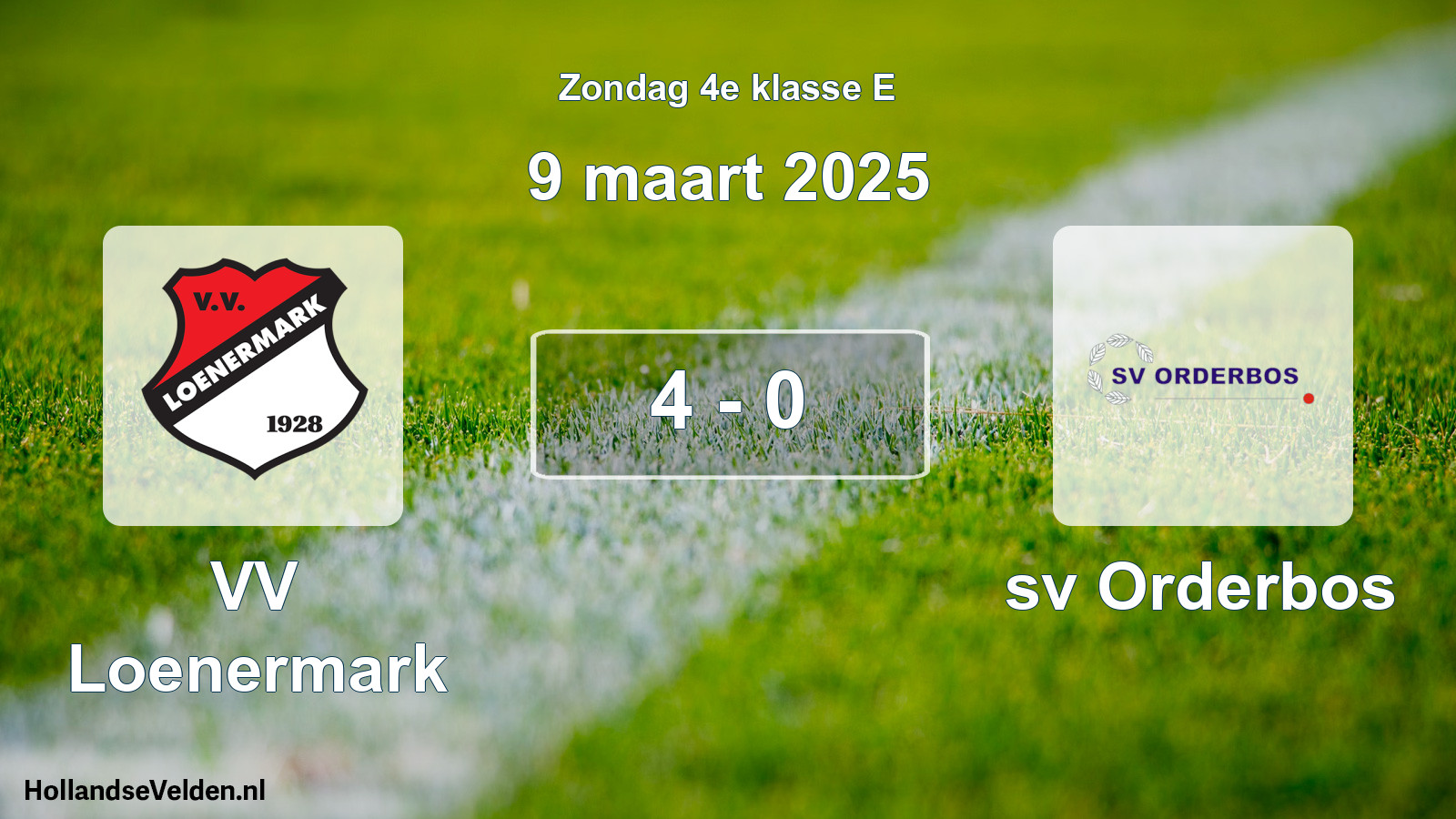 Total number of matches played: VV Loenermark - sv Orderbos 4 - 0 (9 March 2025)