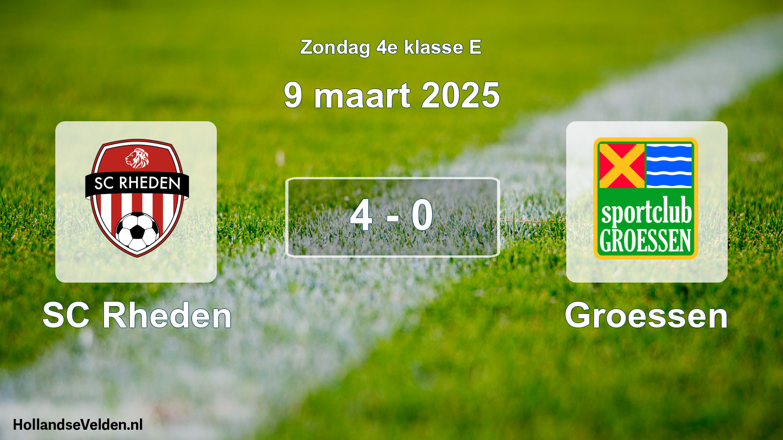 Total number of matches played: SC Rheden - Groessen 4 - 0 (9 March 2025)