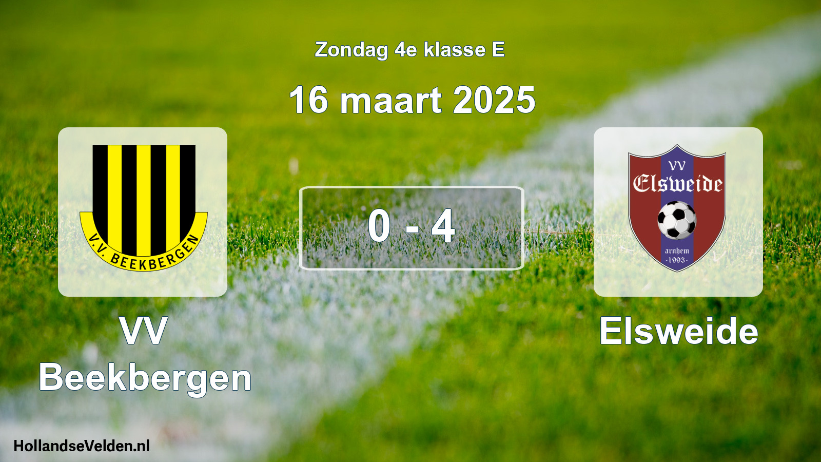 Total number of matches played: VV Beekbergen - Elsweide 0 - 4 (16 March 2025)