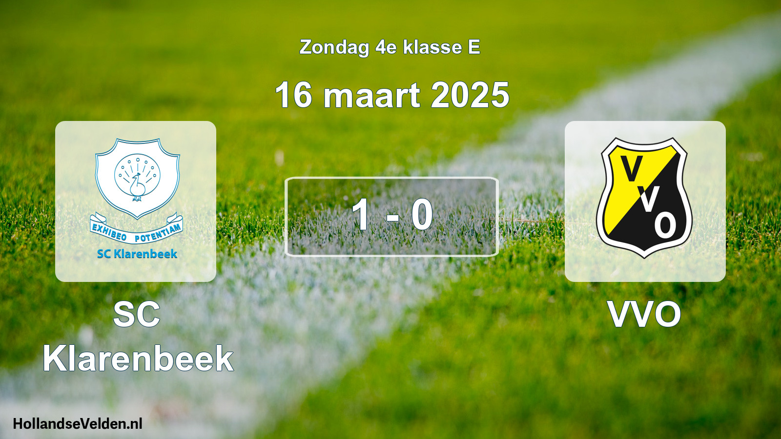 Total number of matches played: SC Klarenbeek - VVO 1 - 0 (16 March 2025)