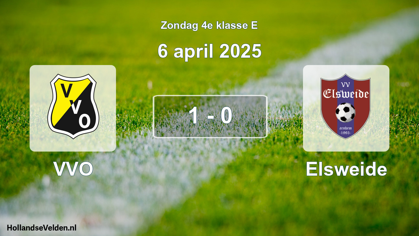 Total number of matches played: VVO - Elsweide 1 - 0 (6 April 2025)