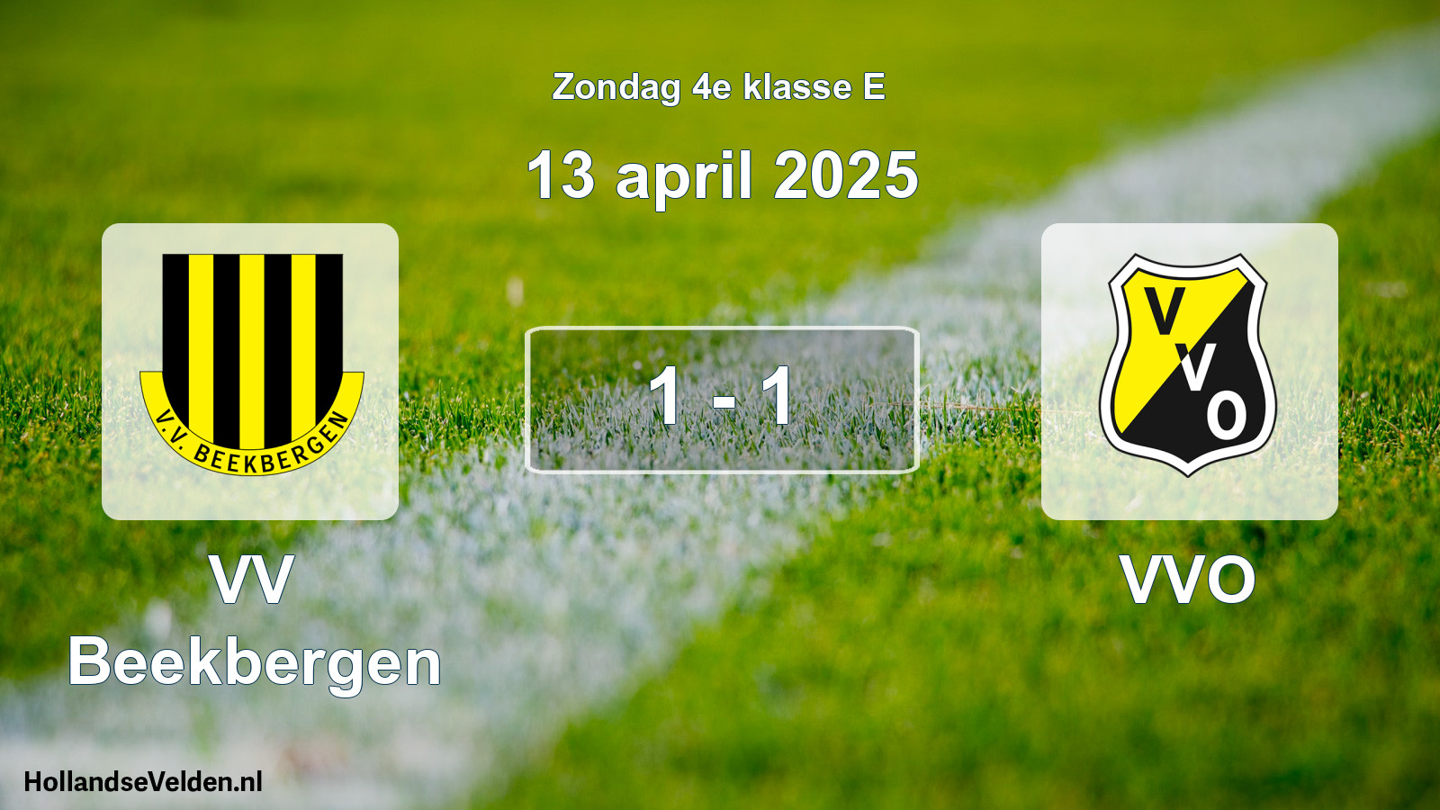 Total number of matches played: VV Beekbergen - VVO 1 - 1 (13 April 2025)