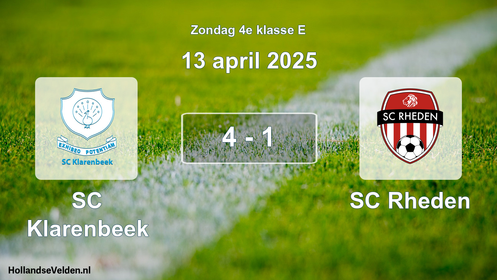 Total number of matches played: SC Klarenbeek - SC Rheden 4 - 1 (13 April 2025)