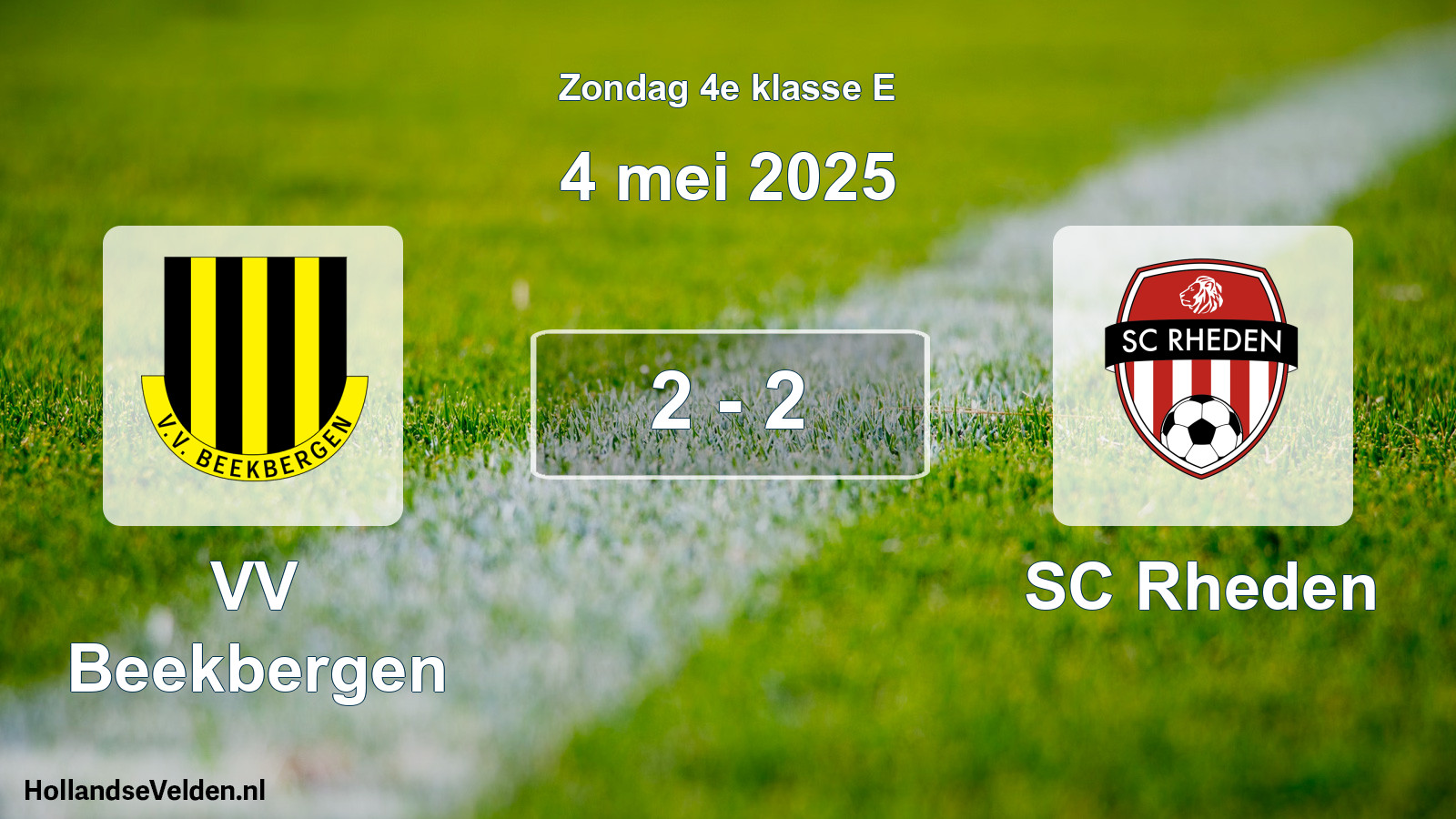 Total number of matches played: VV Beekbergen - SC Rheden 2 - 2 (4 May 2025)