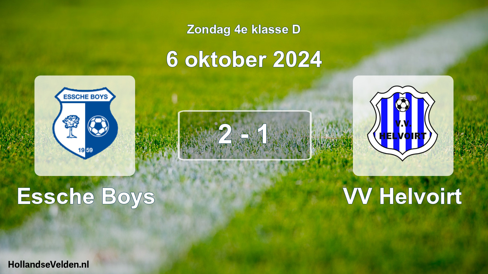 Total number of matches played: Essche Boys - VV Helvoirt 2 - 1 (6 October 2024)