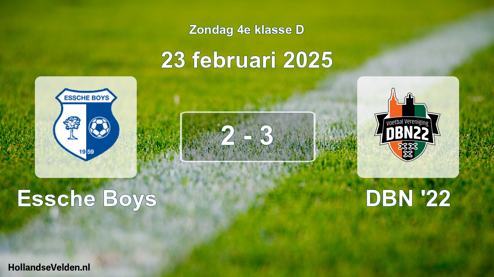 Total number of matches played: Essche Boys - DBN '22 2 - 3 (23 February 2025)