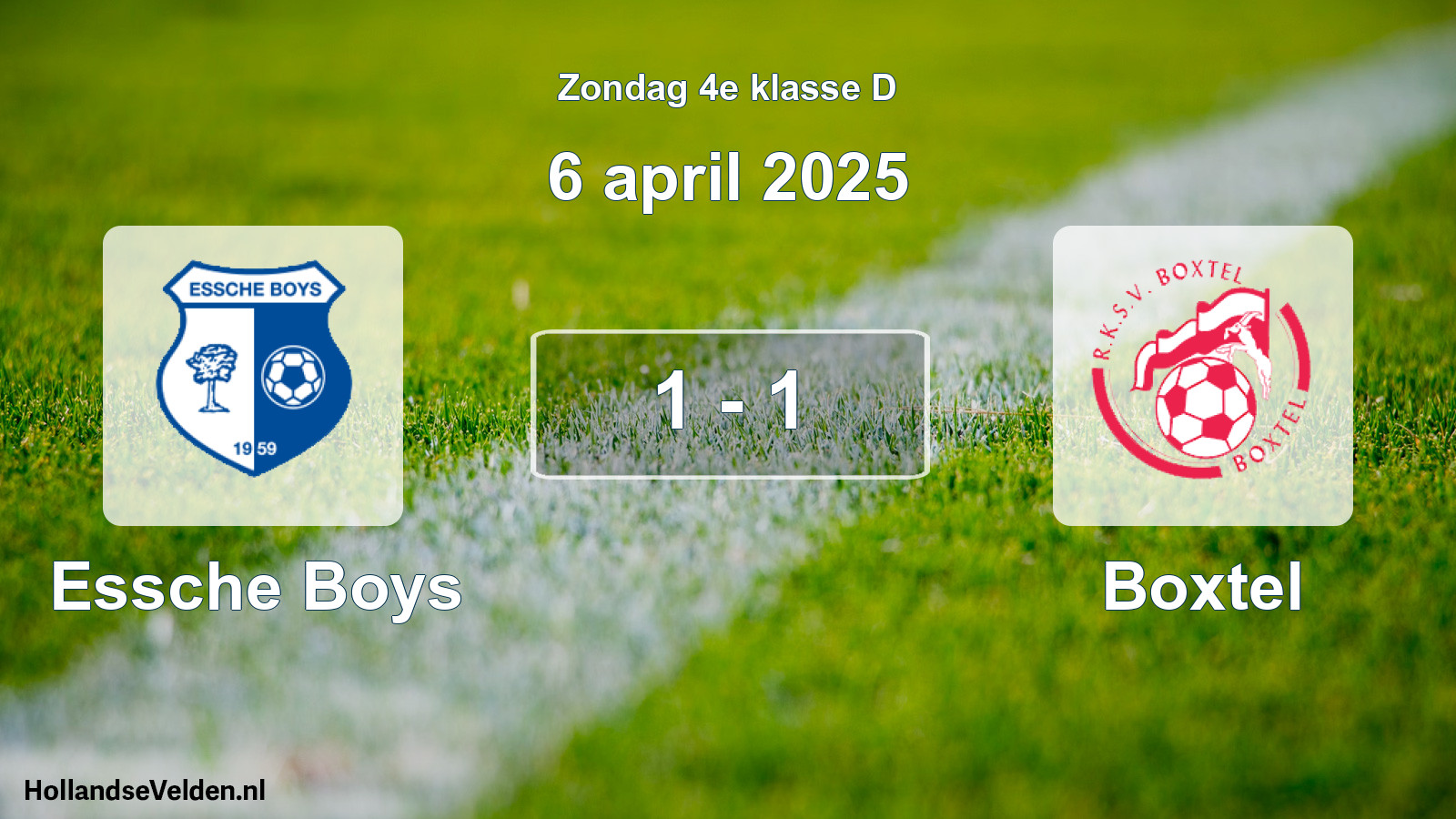Total number of matches played: Essche Boys - Boxtel 1 - 1 (6 April 2025)