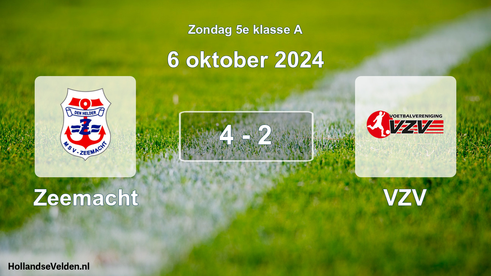 Total number of matches played: Zeemacht - VZV 4 - 2 (6 October 2024)