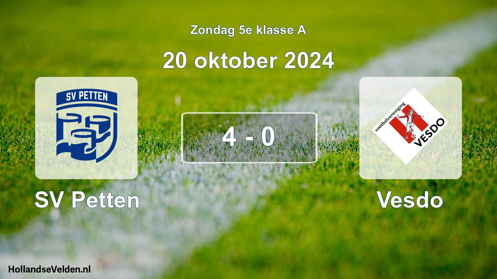 Total number of matches played: SV Petten - Vesdo 4 - 0 (20 October 2024)