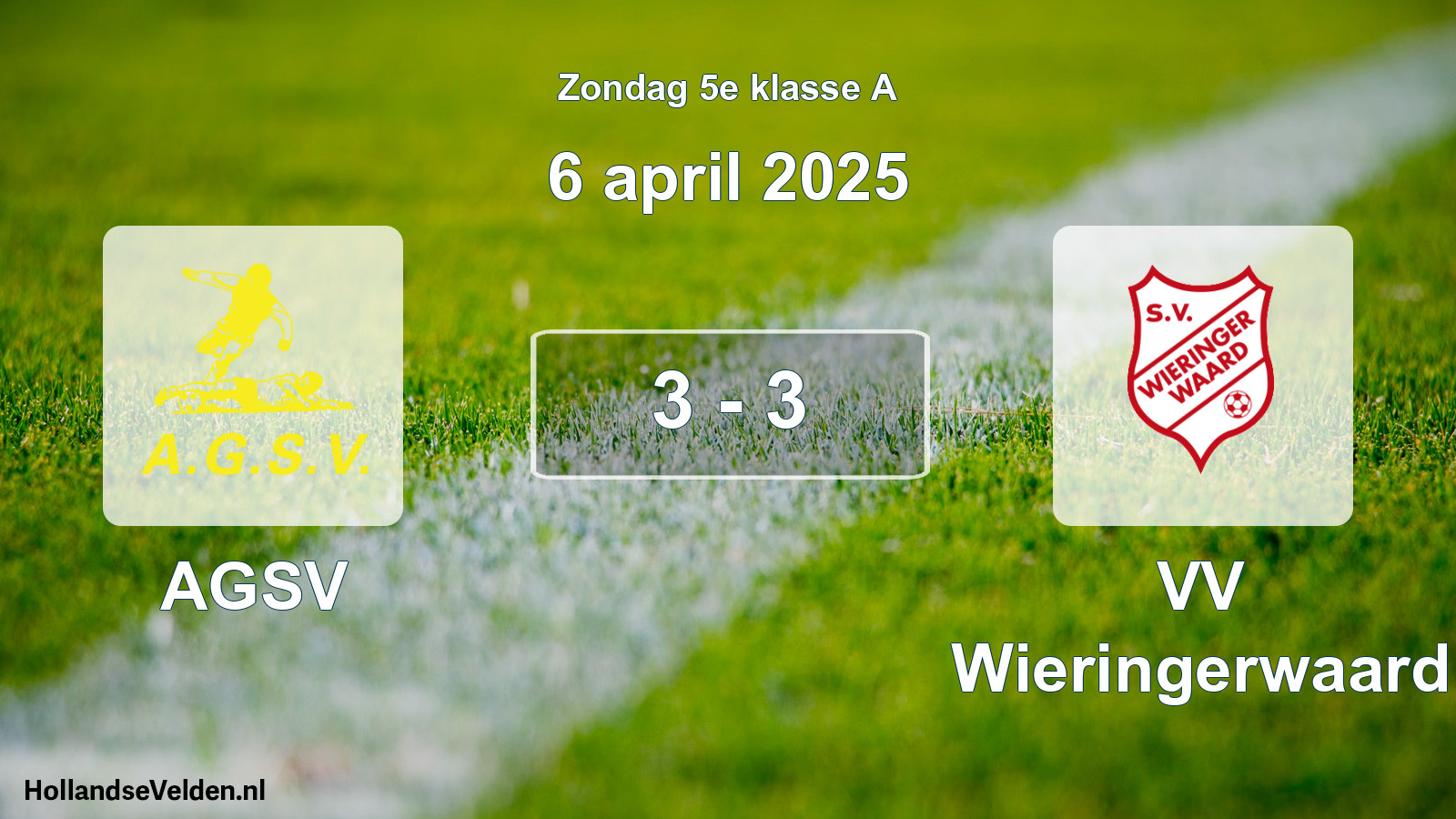 Total number of matches played: AGSV - VV Wieringerwaard 3 - 3 (6 April 2025)