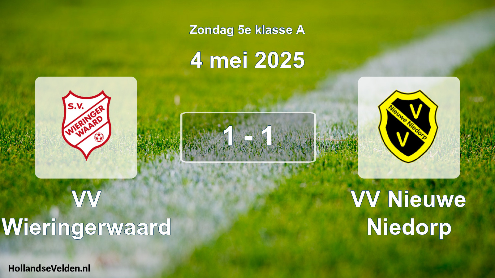 Total number of matches played: VV Wieringerwaard - VV Nieuwe Niedorp 1 - 1 (4 May 2025)