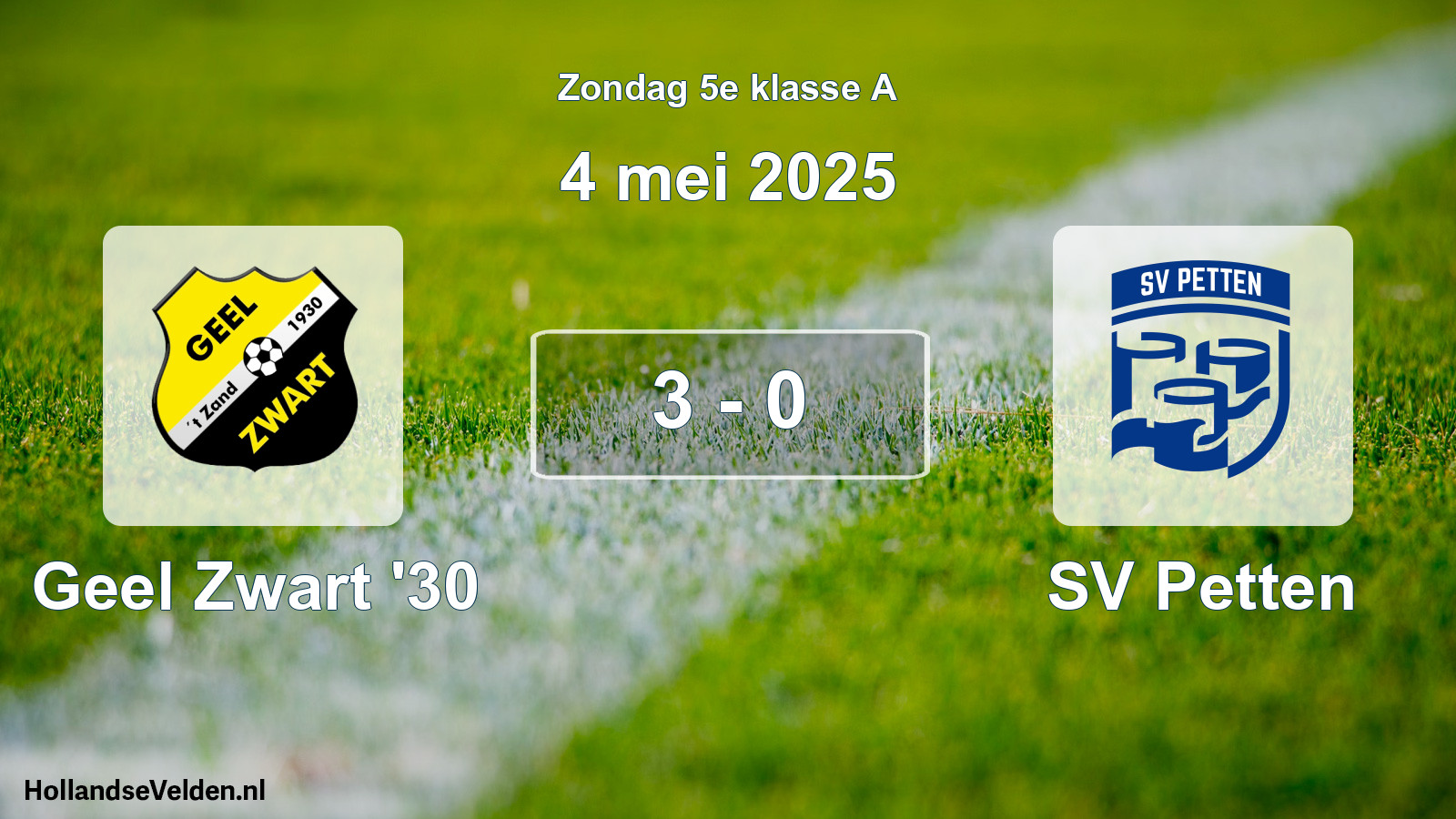 Total number of matches played: Geel Zwart '30 - SV Petten 3 - 0 (4 May 2025)
