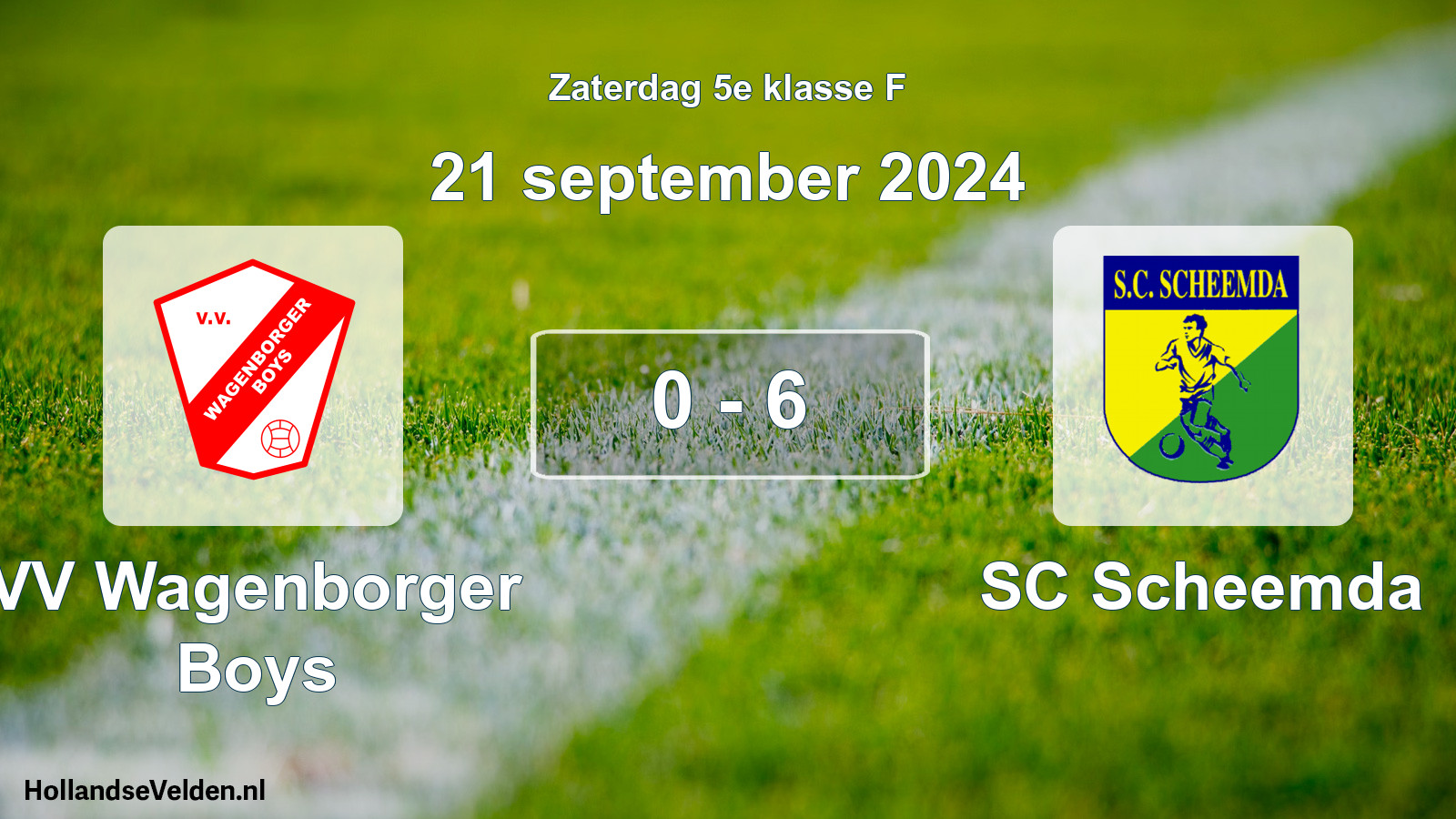 Total number of matches played: VV Wagenborger Boys - SC Scheemda 0 - 6 (21 September 2024)