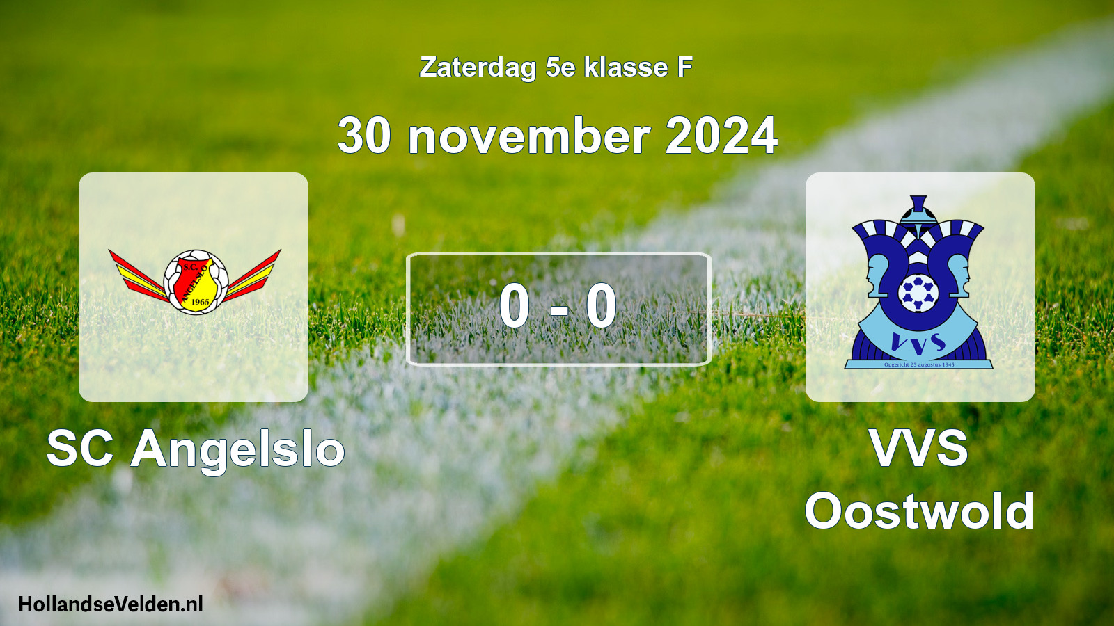 Total number of matches played: SC Angelslo - VVS Oostwold 0 - 0 (30 November 2024)