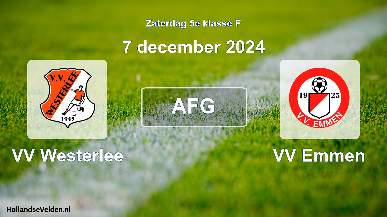 Scheduled Match: VV Westerlee - VV Emmen (7 December 2024)