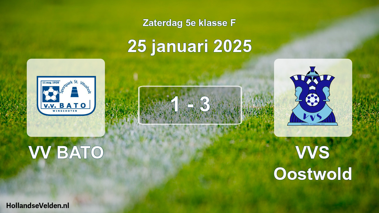 Total number of matches played: VV BATO - VVS Oostwold 1 - 3 (25 January 2025)