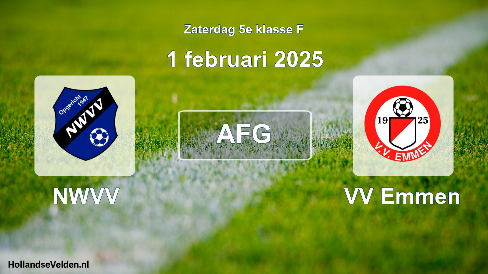 Scheduled Match: NWVV - VV Emmen (1 February 2025)