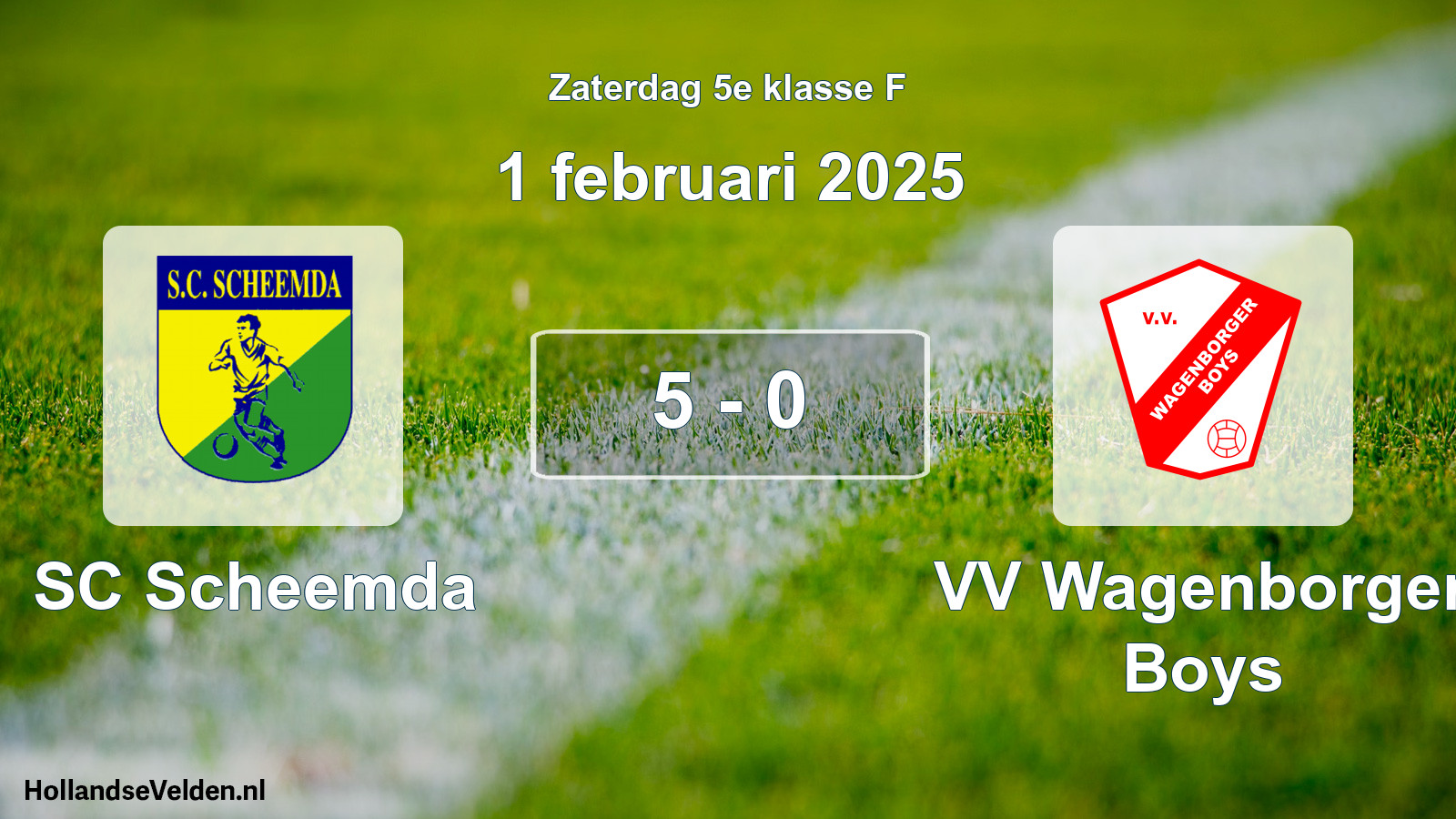 Total number of matches played: SC Scheemda - VV Wagenborger Boys 5 - 0 (1 February 2025)