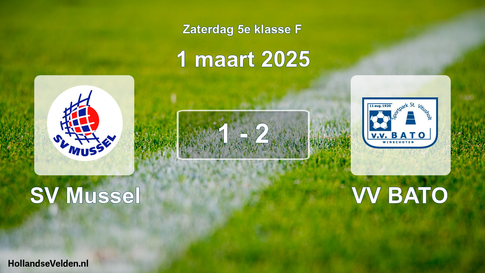 Total number of matches played: SV Mussel - VV BATO 1 - 2 (1 March 2025)