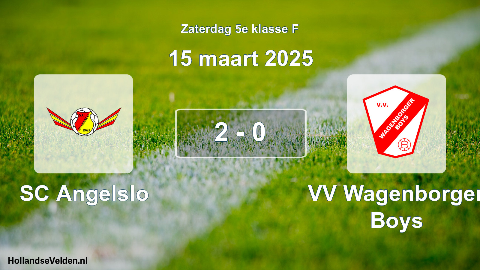 Total number of matches played: SC Angelslo - VV Wagenborger Boys 2 - 0 (15 March 2025)