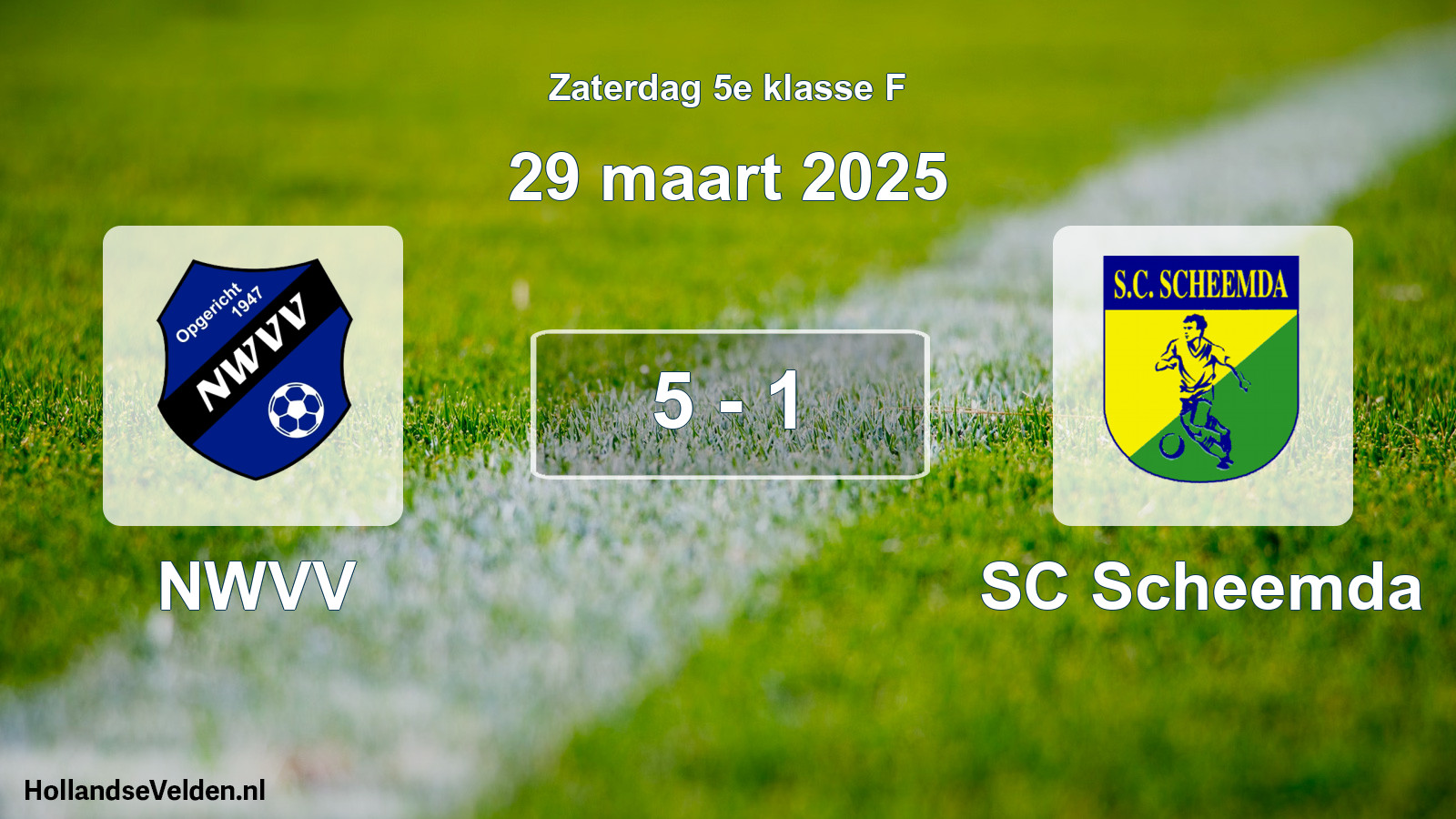 Total number of matches played: NWVV - SC Scheemda 5 - 1 (29 March 2025)