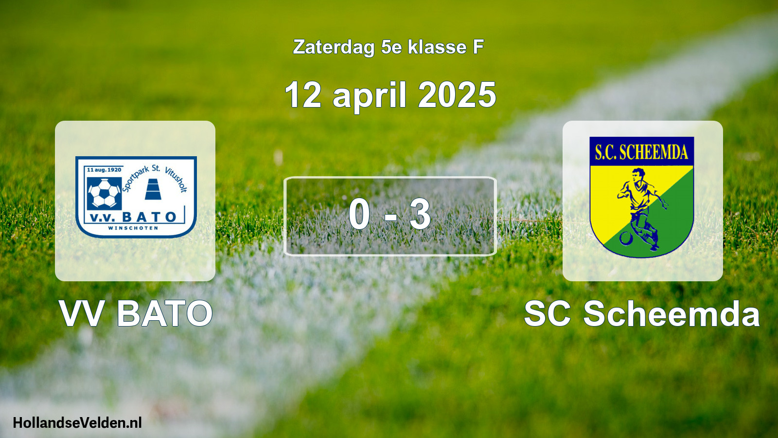 Total number of matches played: VV BATO - SC Scheemda 0 - 3 (12 April 2025)