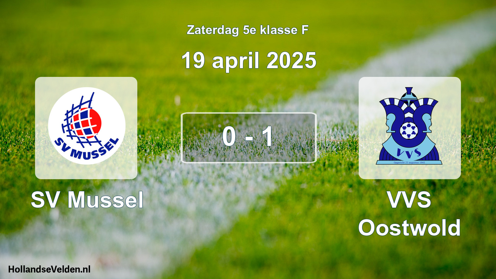 Total number of matches played: SV Mussel - VVS Oostwold 0 - 1 (19 April 2025)