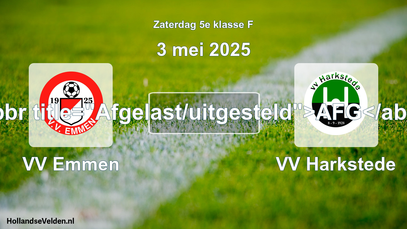 Scheduled Match: VV Emmen - VV Harkstede (3 May 2025)