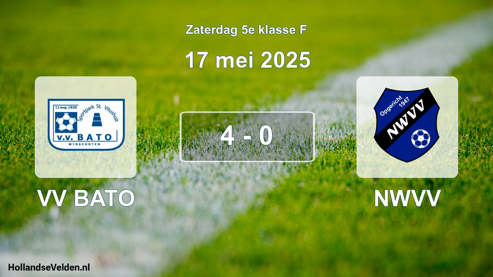 Total number of matches played: VV BATO - NWVV 4 - 0 (17 May 2025)