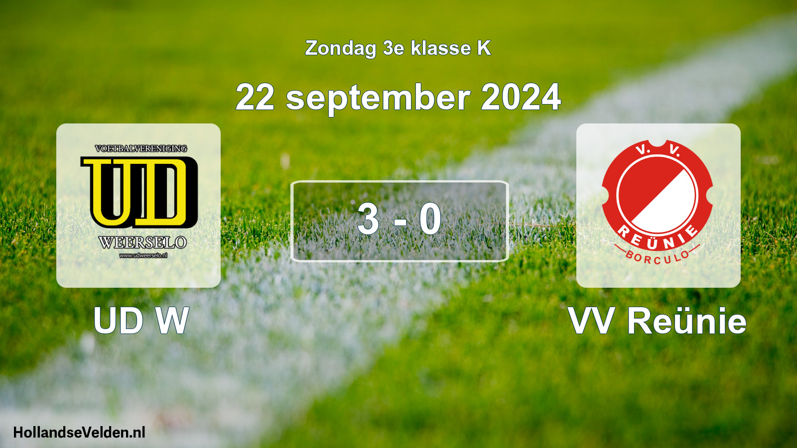 Total number of matches played: UD W - VV Reünie 3 - 0 (22 September 2024)