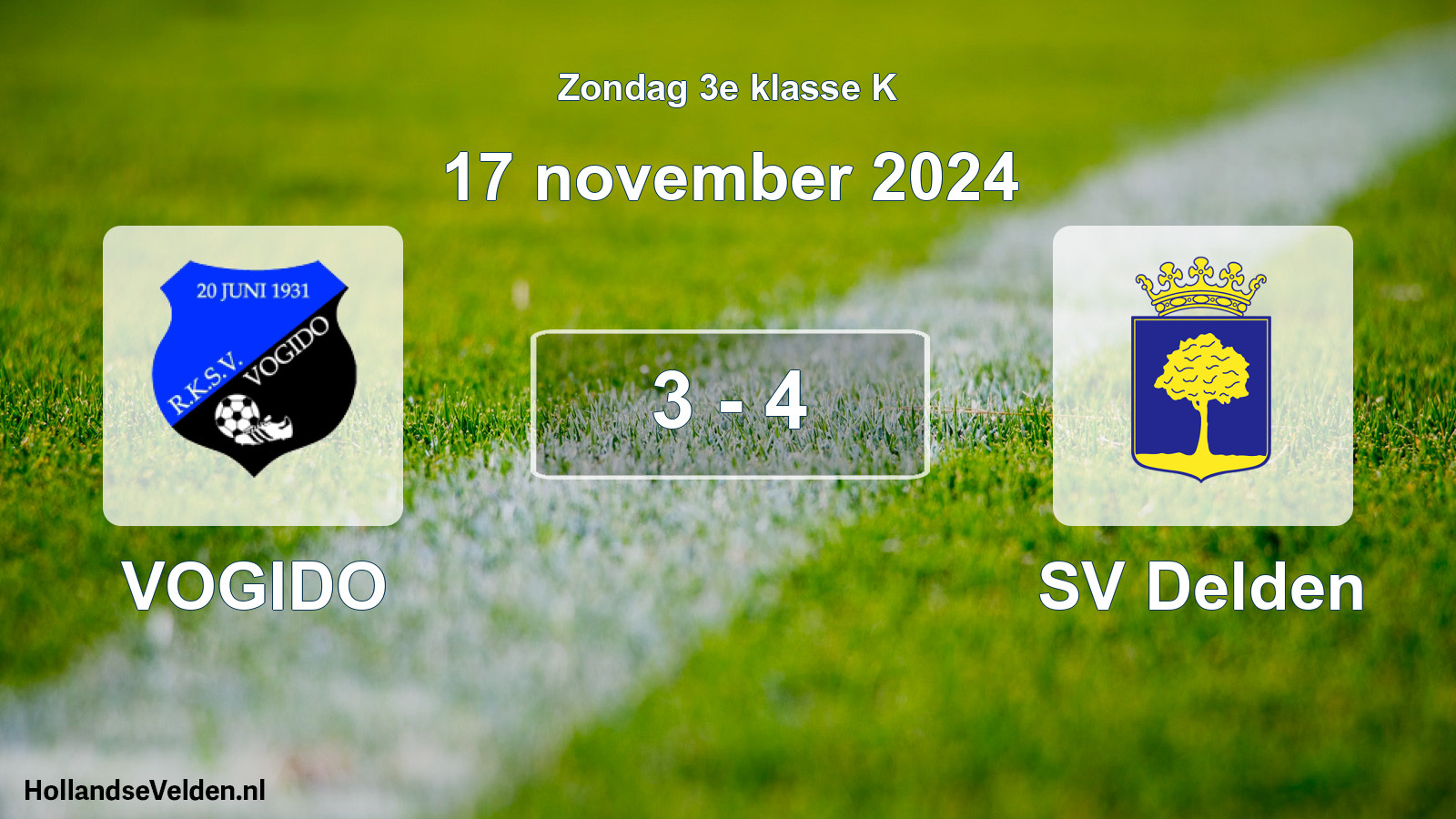 Total number of matches played: VOGIDO - SV Delden 3 - 4 (17 November 2024)