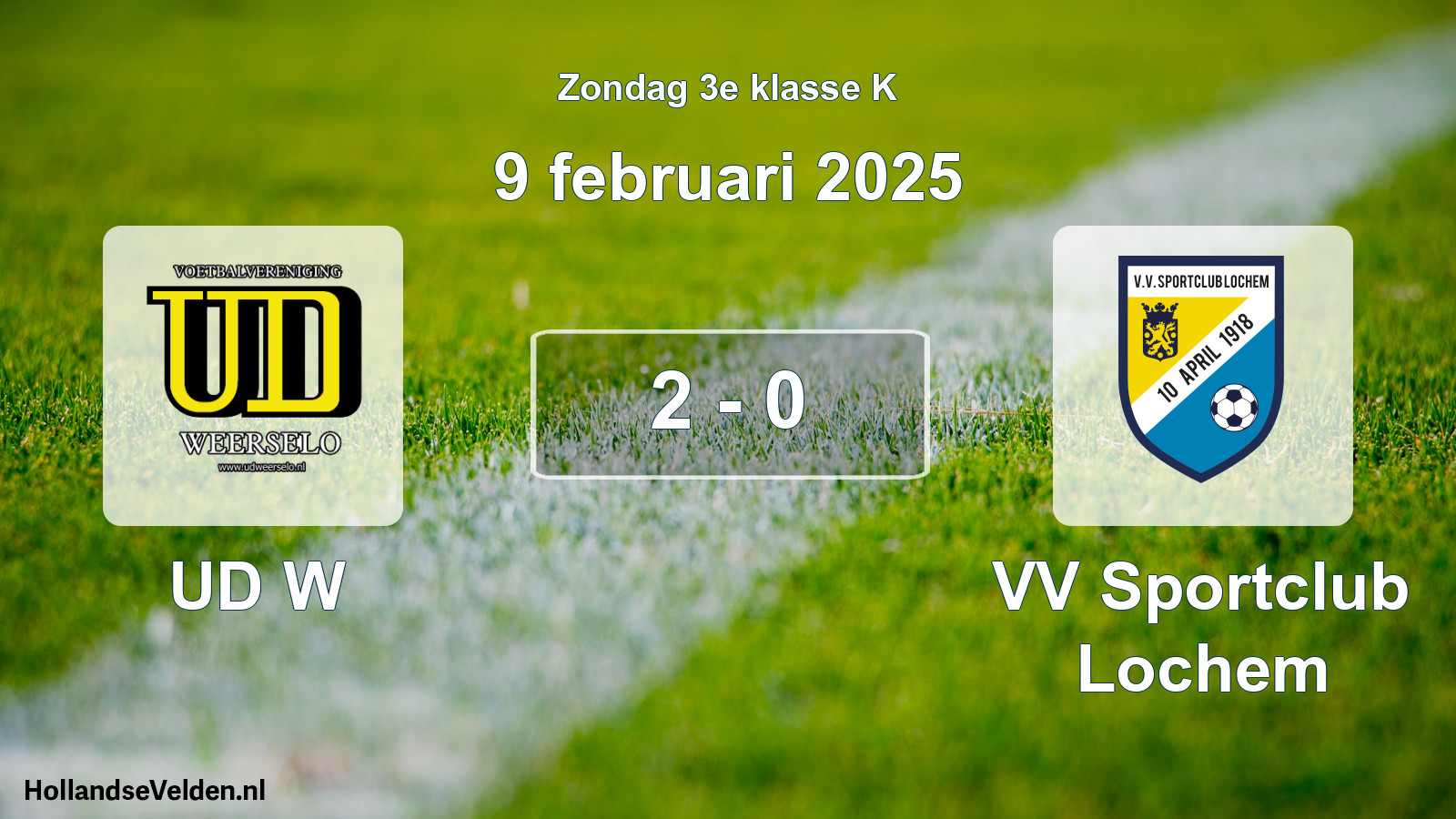 Total number of matches played: UD W - VV Sportclub Lochem 2 - 0 (9 February 2025)