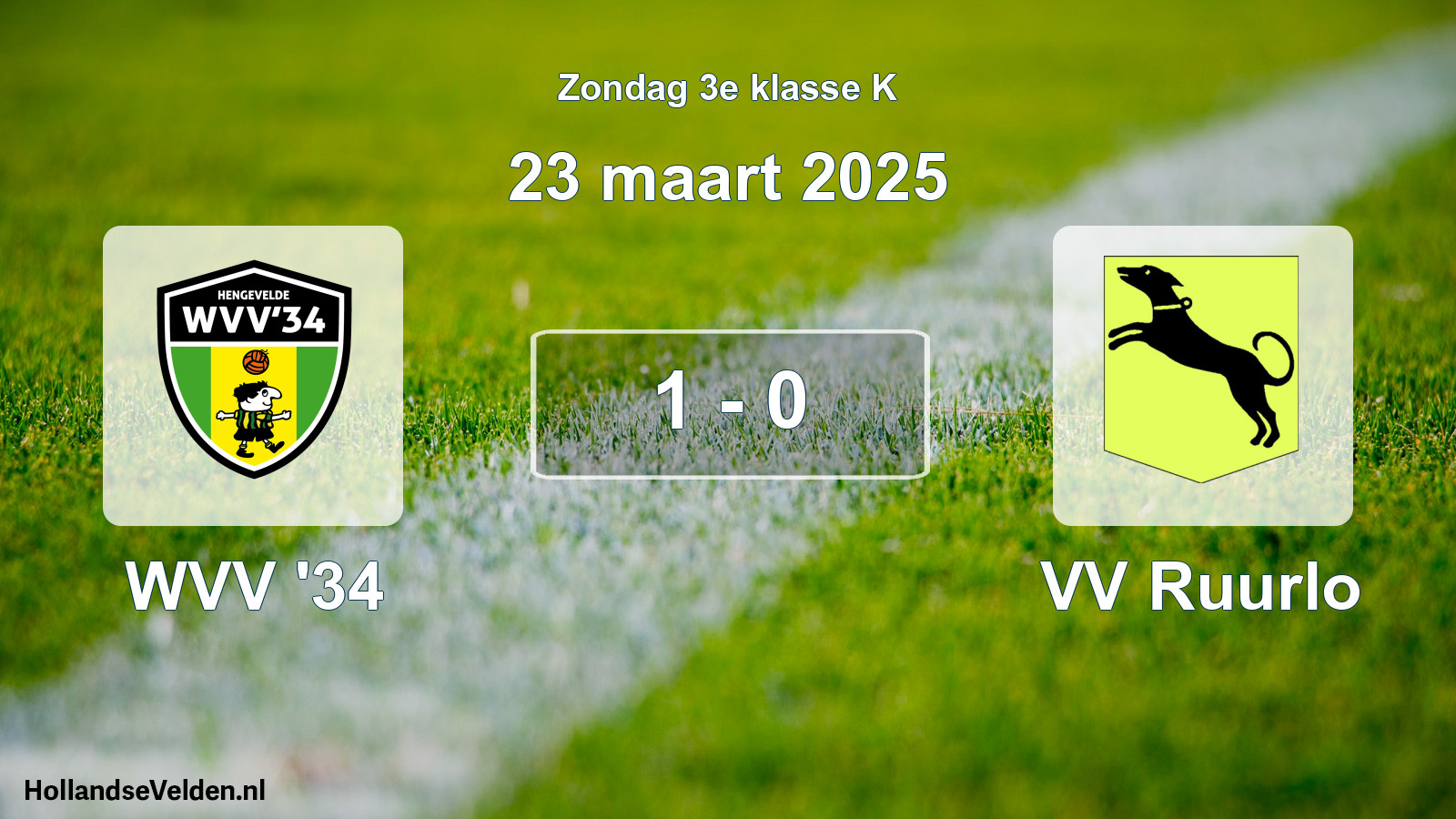 Total number of matches played: WVV '34 - VV Ruurlo 1 - 0 (23 March 2025)