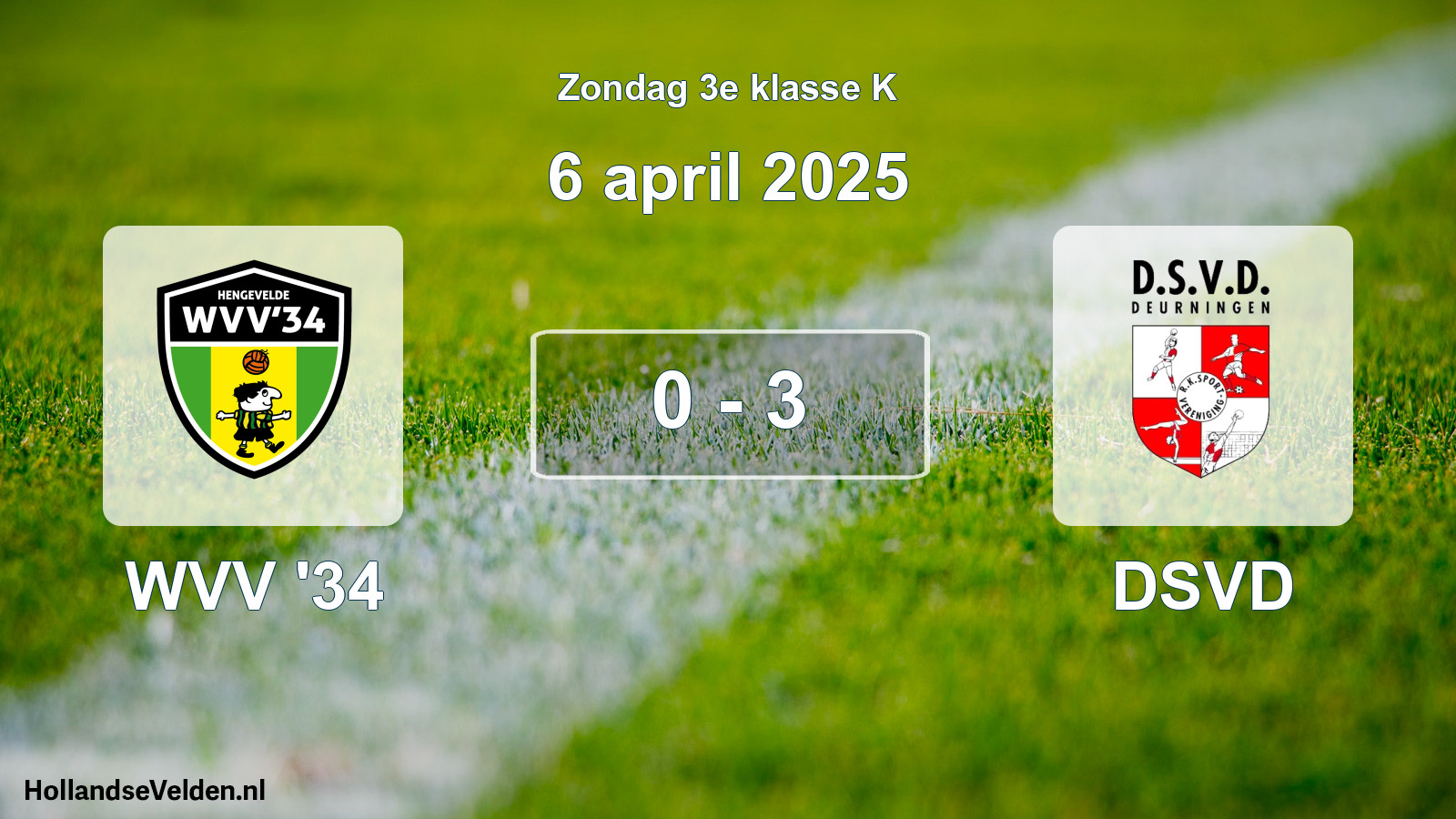 Total number of matches played: WVV '34 - DSVD 0 - 3 (6 April 2025)