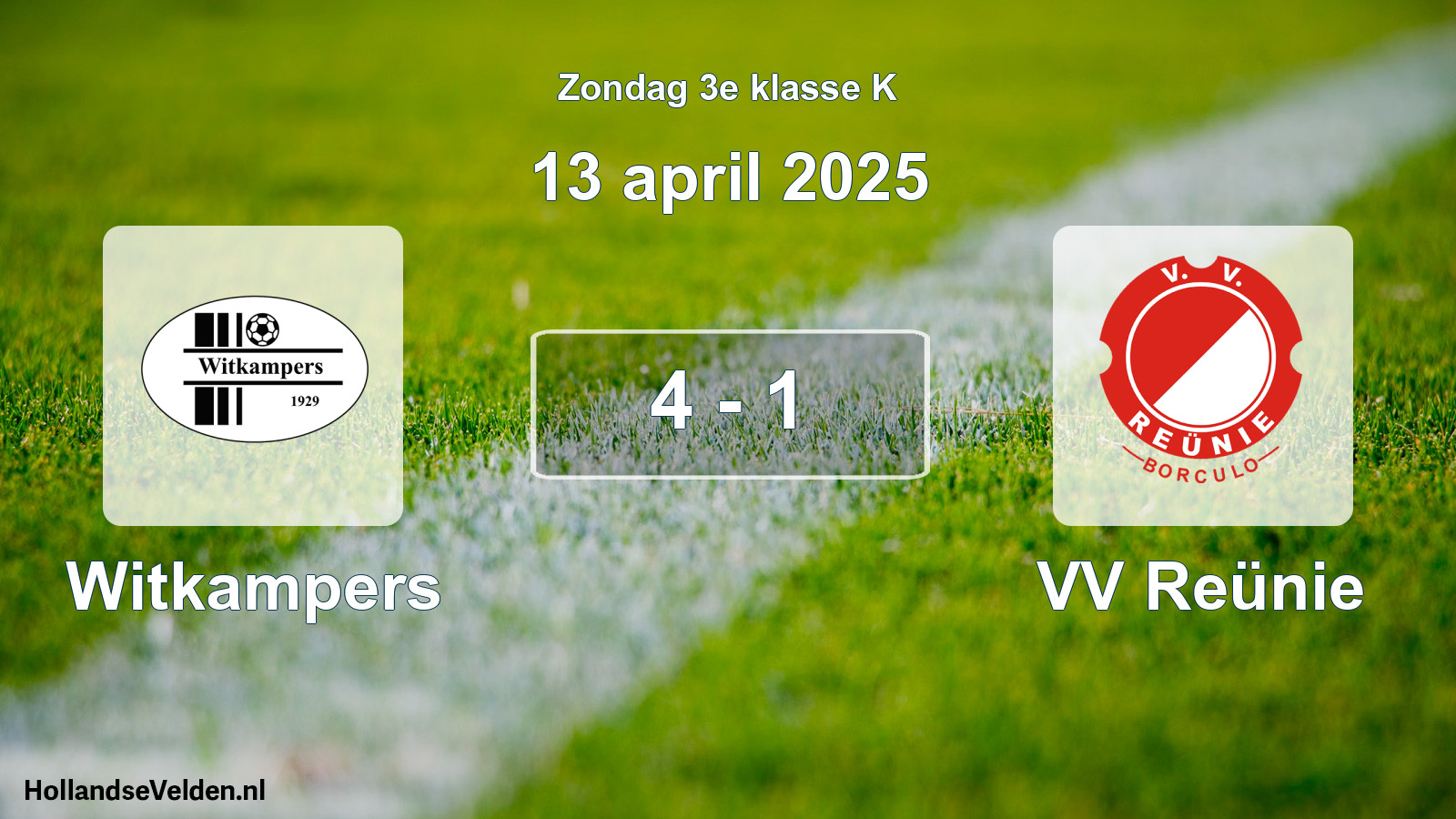 Total number of matches played: Witkampers - VV Reünie 4 - 1 (13 April 2025)