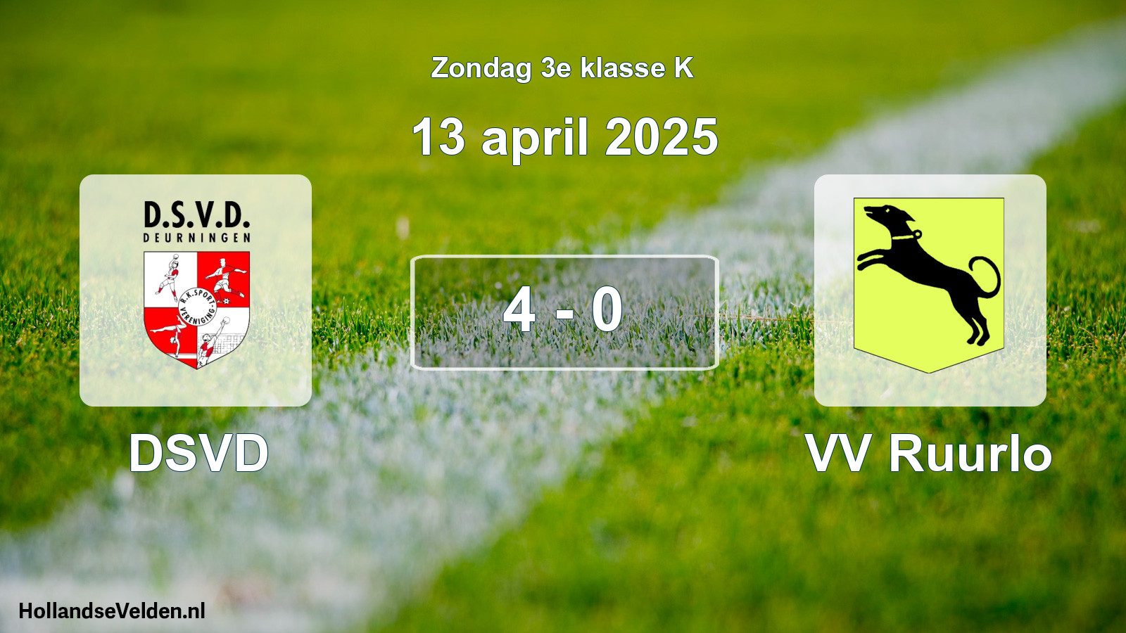 Total number of matches played: DSVD - VV Ruurlo 4 - 0 (13 April 2025)
