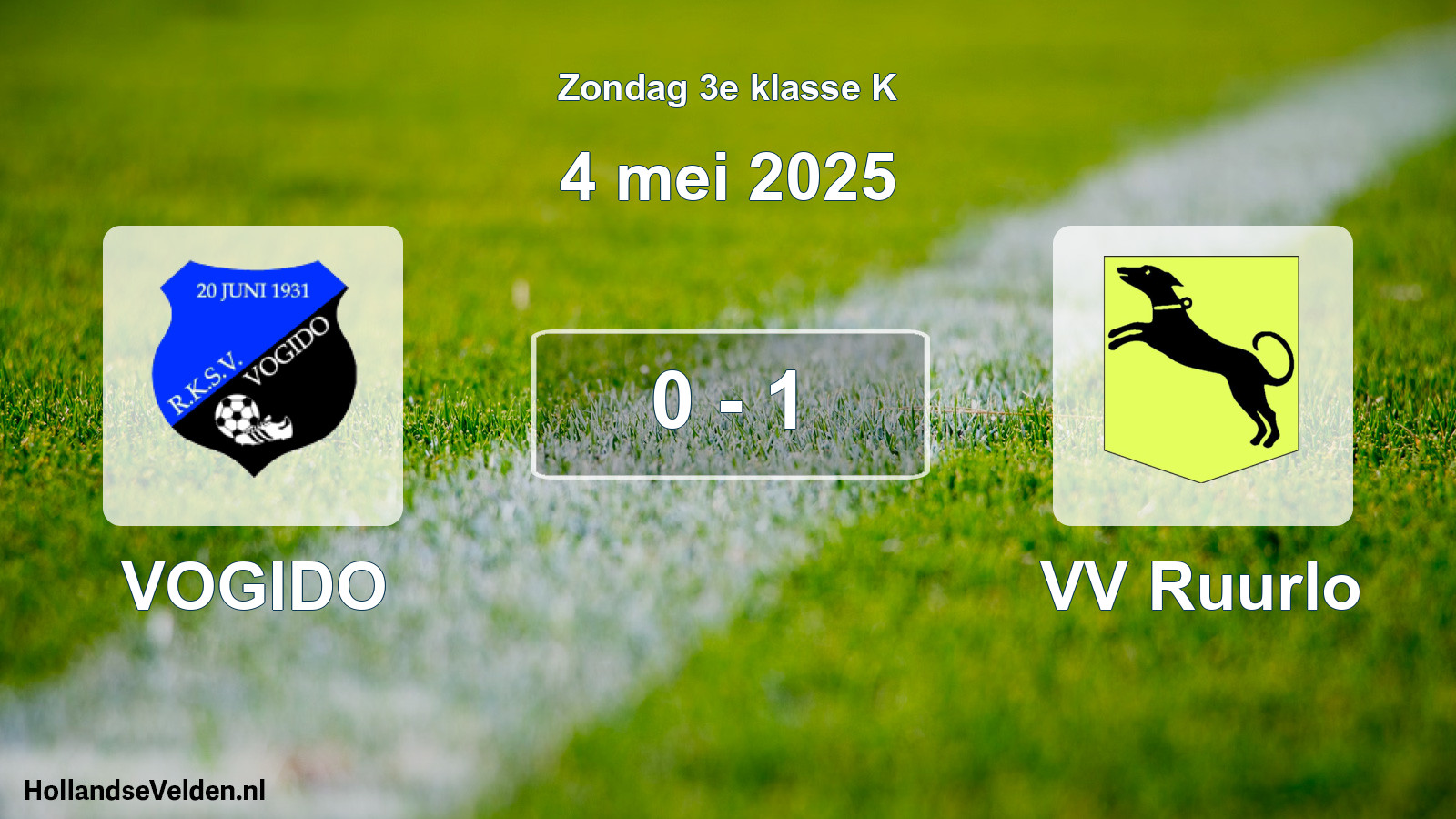 Total number of matches played: VOGIDO - VV Ruurlo 0 - 1 (4 May 2025)