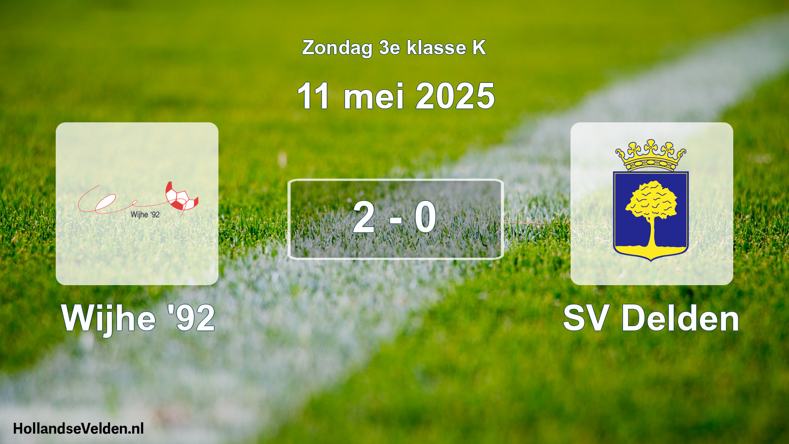 Total number of matches played: Wijhe '92 - SV Delden 2 - 0 (11 May 2025)