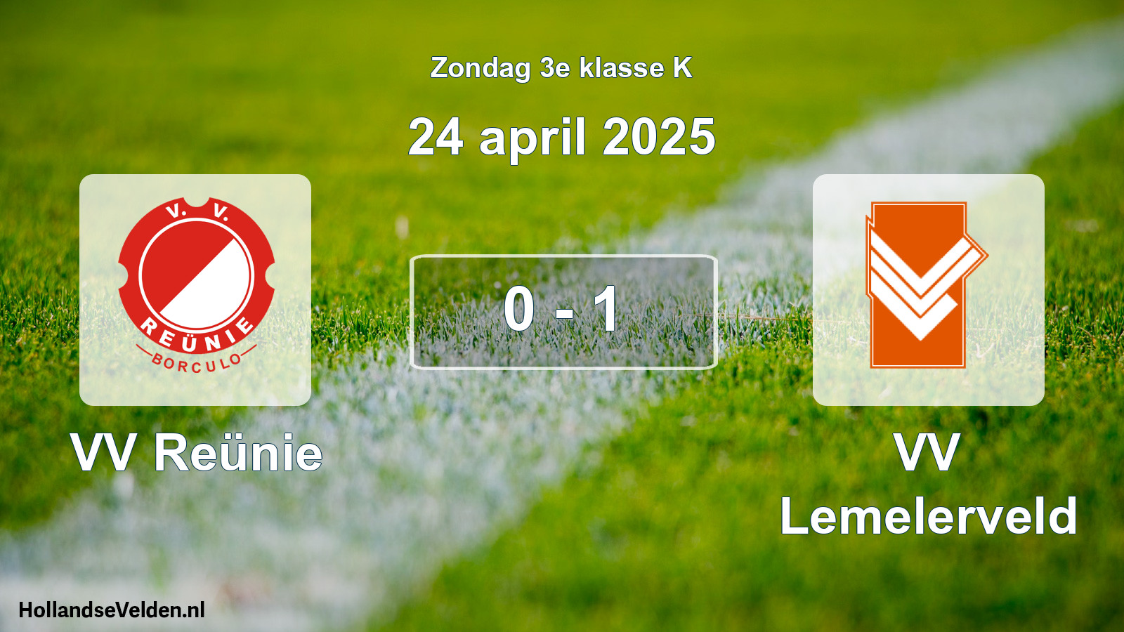Total number of matches played: VV Reünie - VV Lemelerveld 0 - 1 (24 April 2025)