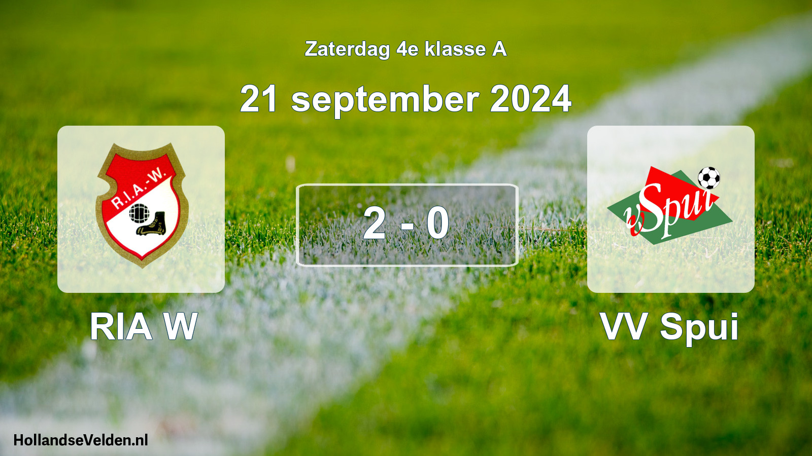 Total number of matches played: RIA W - VV Spui 2 - 0 (21 September 2024)