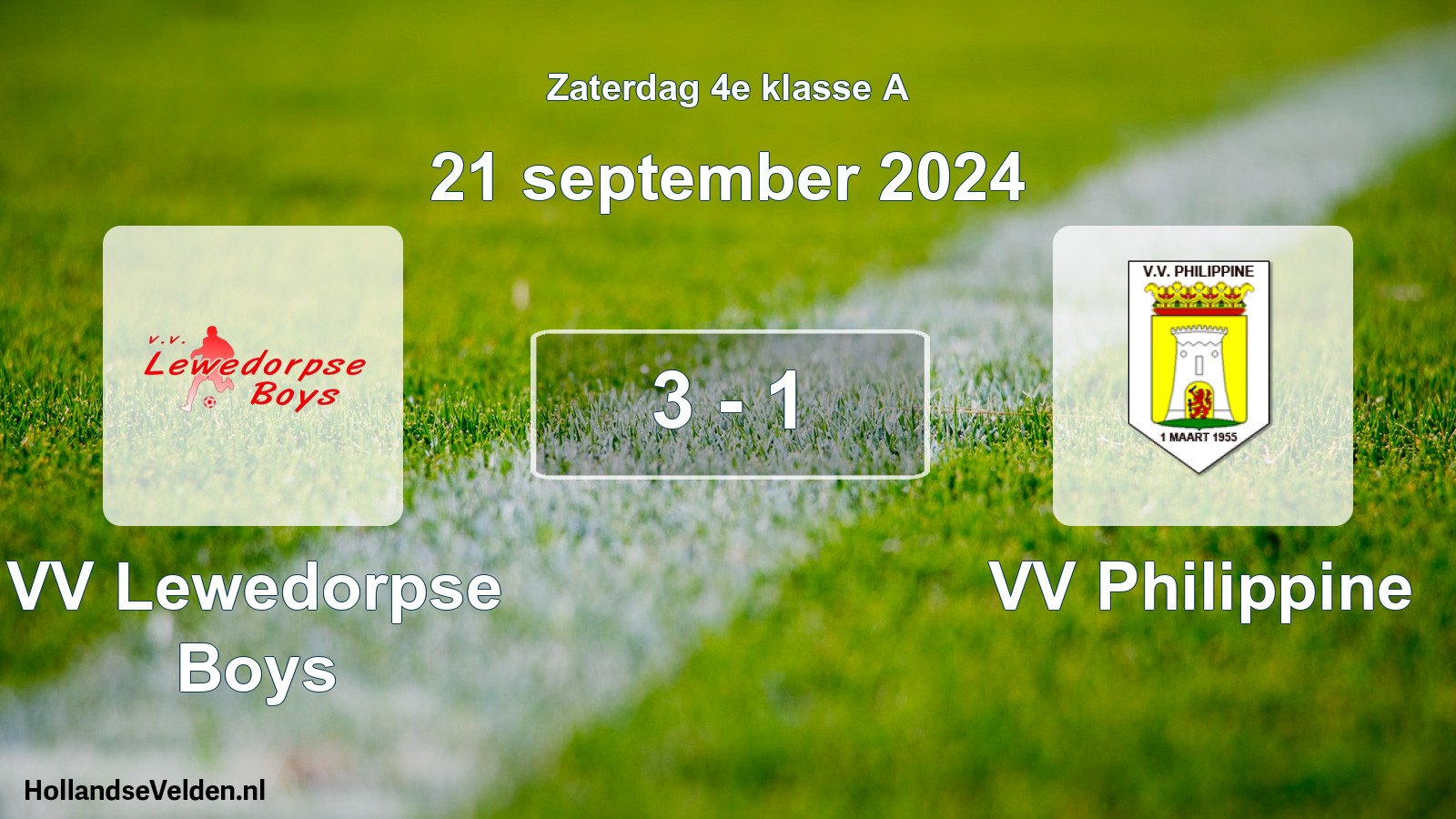 Total number of matches played: VV Lewedorpse Boys - VV Philippine 3 - 1 (21 September 2024)